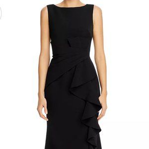 Eliza J Sleeveless Cascading-Ruffle Gown, Size 14
